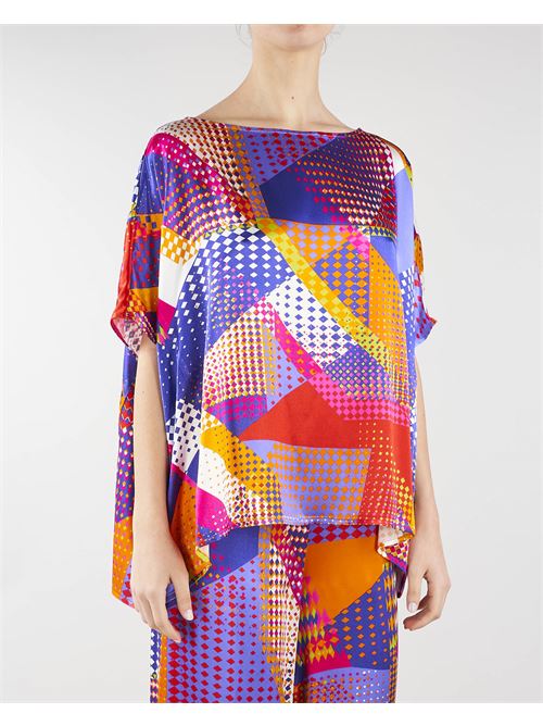 Patchwork print box blouse Manila Grace MANILA GRACE |  | C266VSMA434